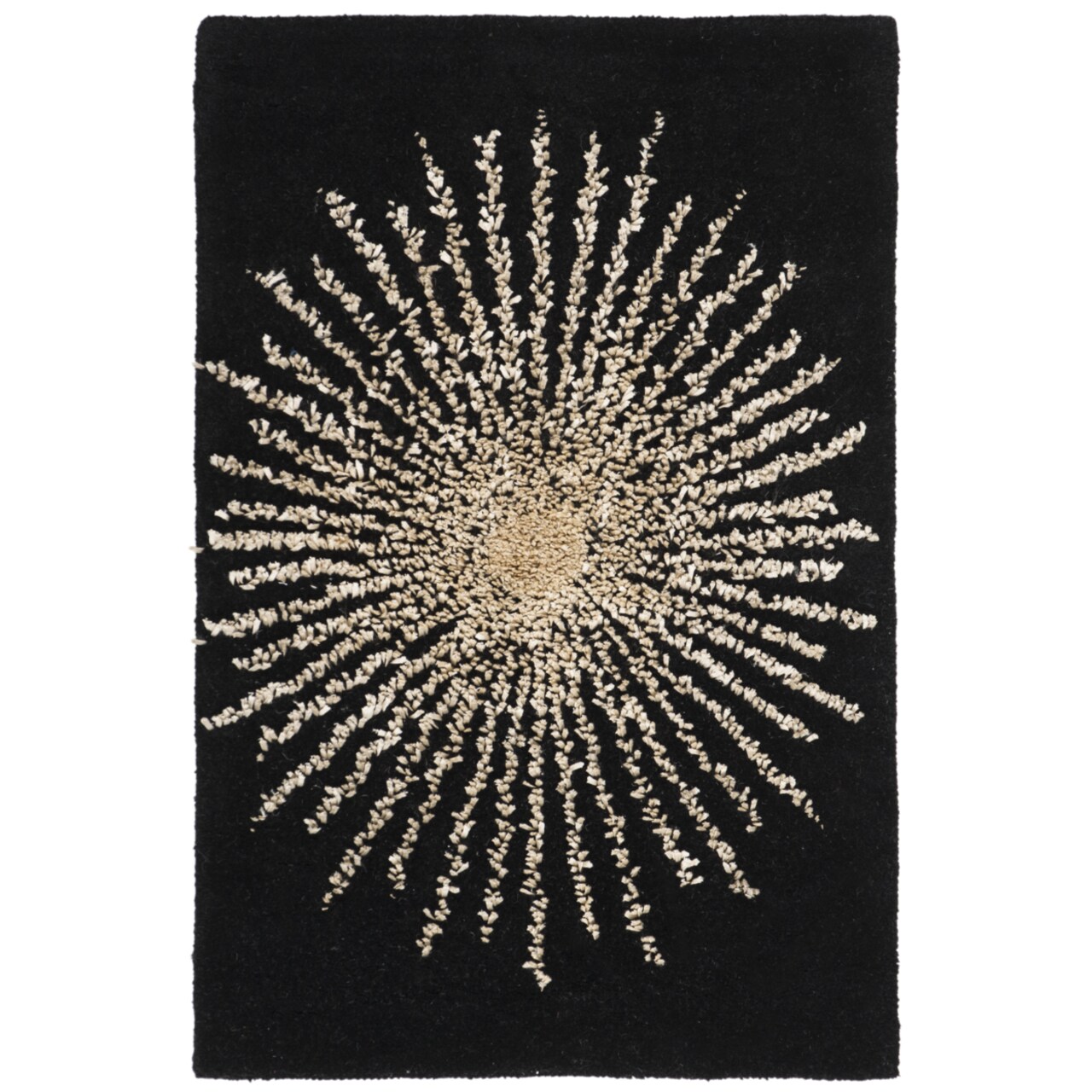 Safavieh Soho Soh655Z Handmade Black / Beige Rug Floral Pattern Area Rug Carpet